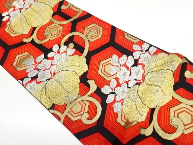 JAPANESE FUKURO OBI / WOVEN KIKKO PATTERN